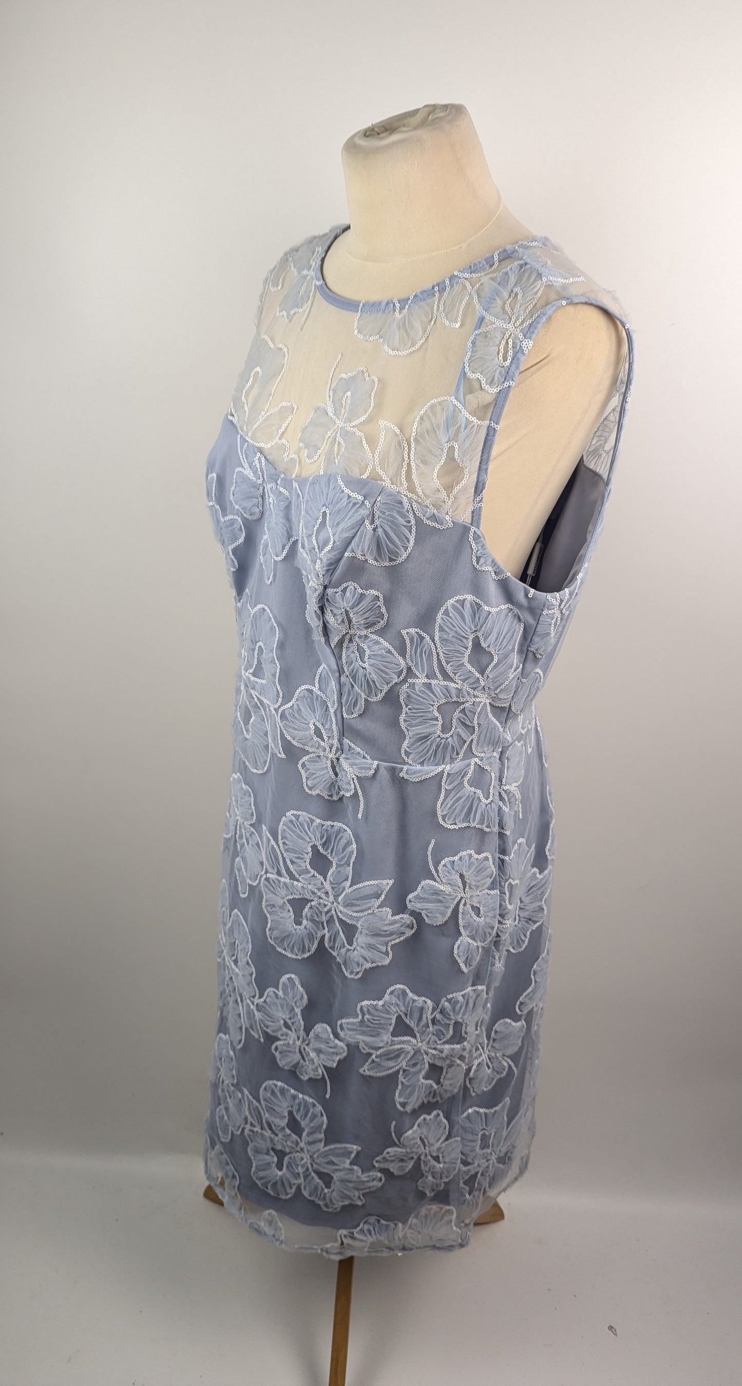 Gina Bacconi Elia embroidered dress - Blue