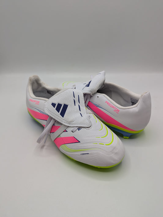Adidas Predator League Fold-Over Tongue Junior Firm Ground Football Boots - White / Multi