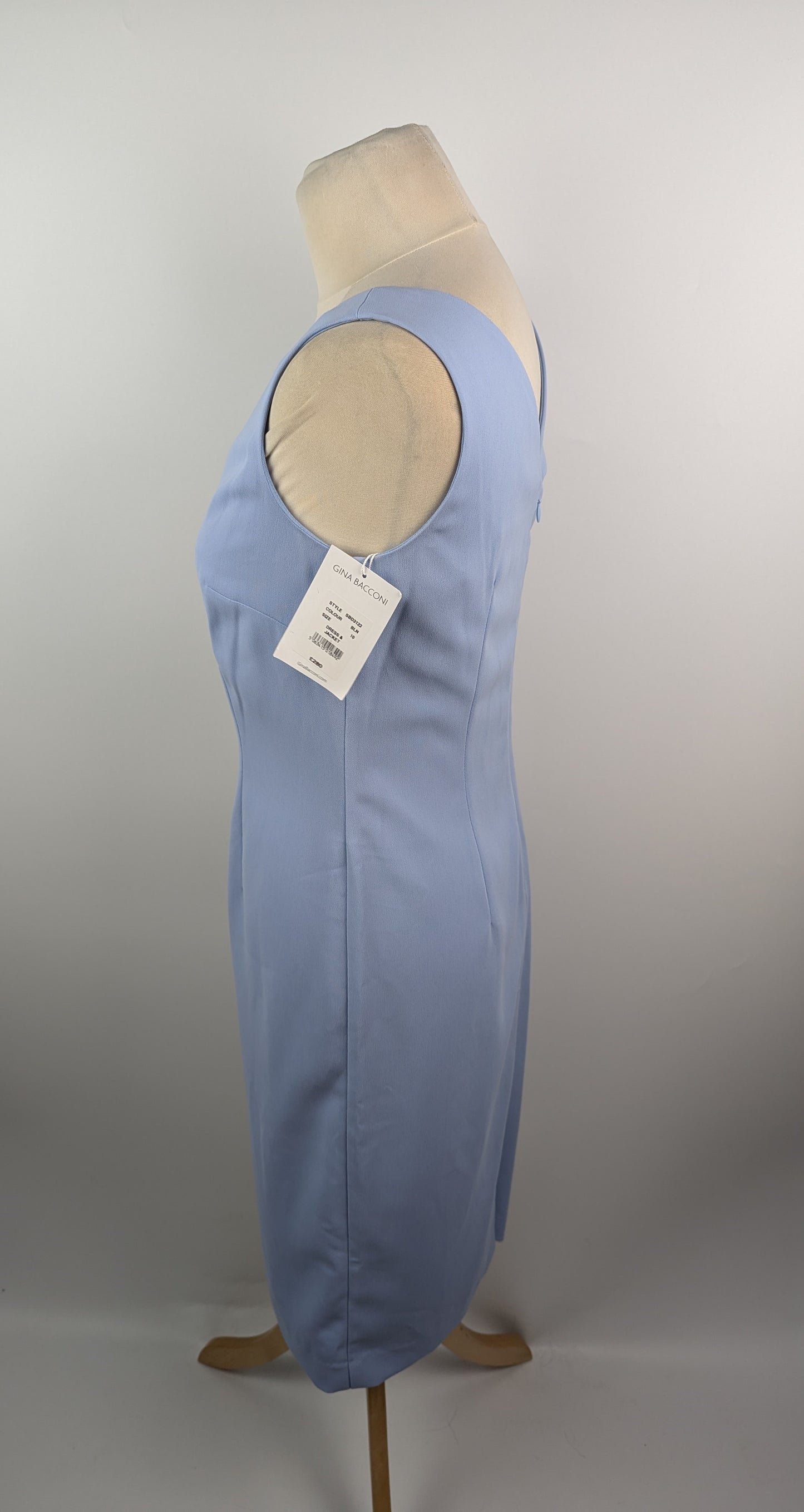 Gina Bacconi Pippa Beaded Jacket Crepe Shift Dress - Blue