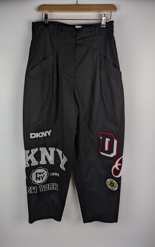 DKNY Womens Patchwork Cargo Trousers - Black