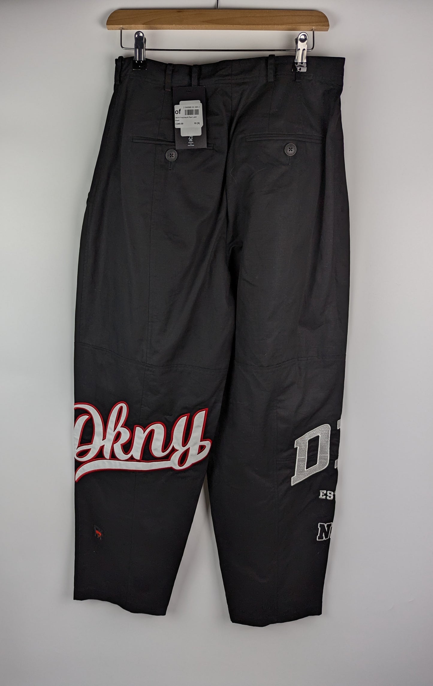 DKNY Womens Patchwork Cargo Trousers - Black