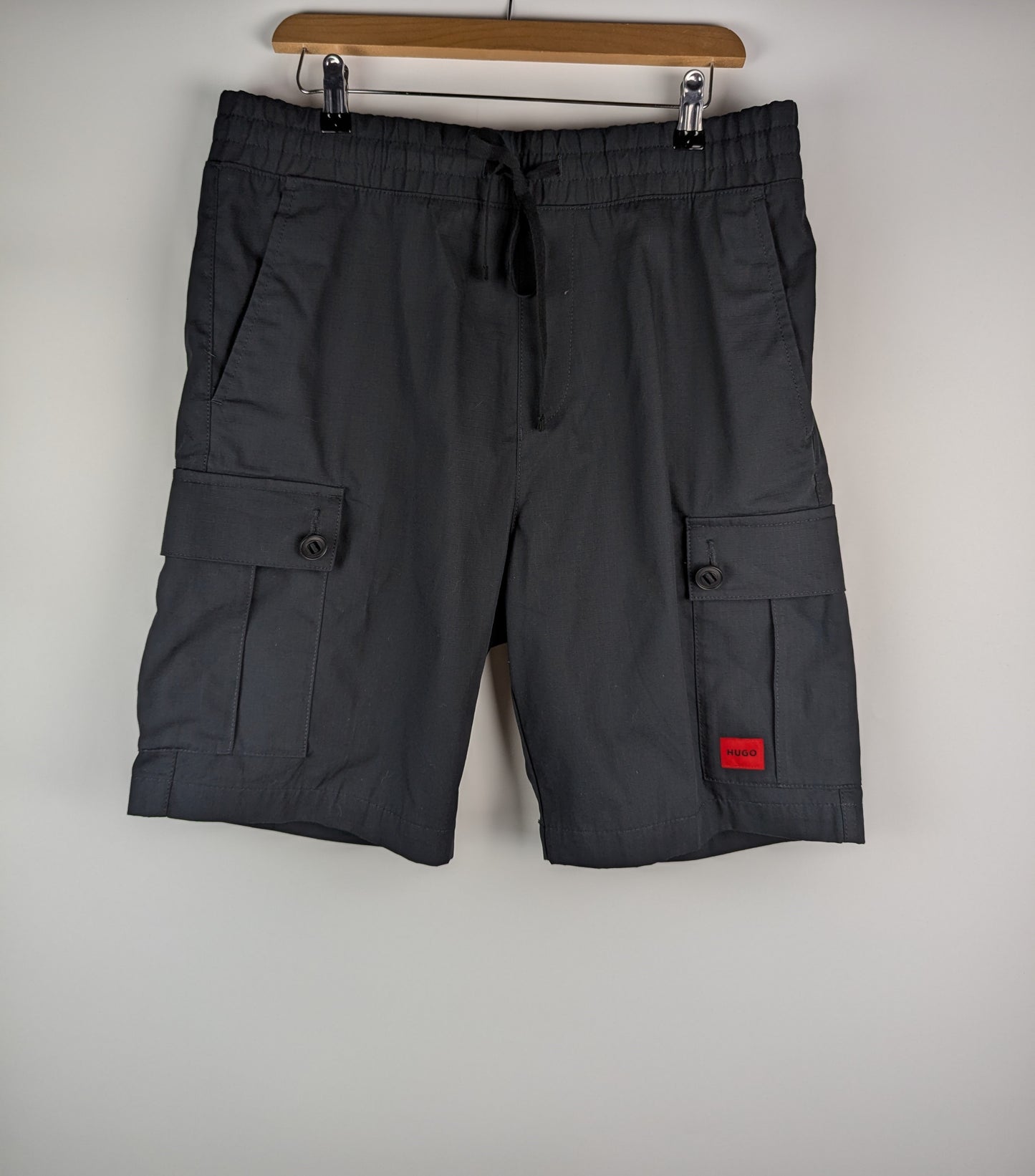 Hugo Garlio242 Mens Cargo Shorts - Black