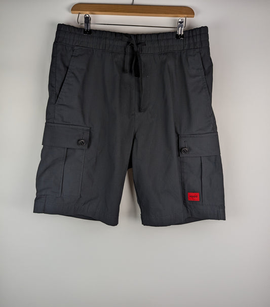 Hugo Garlio242 Mens Cargo Shorts - Black