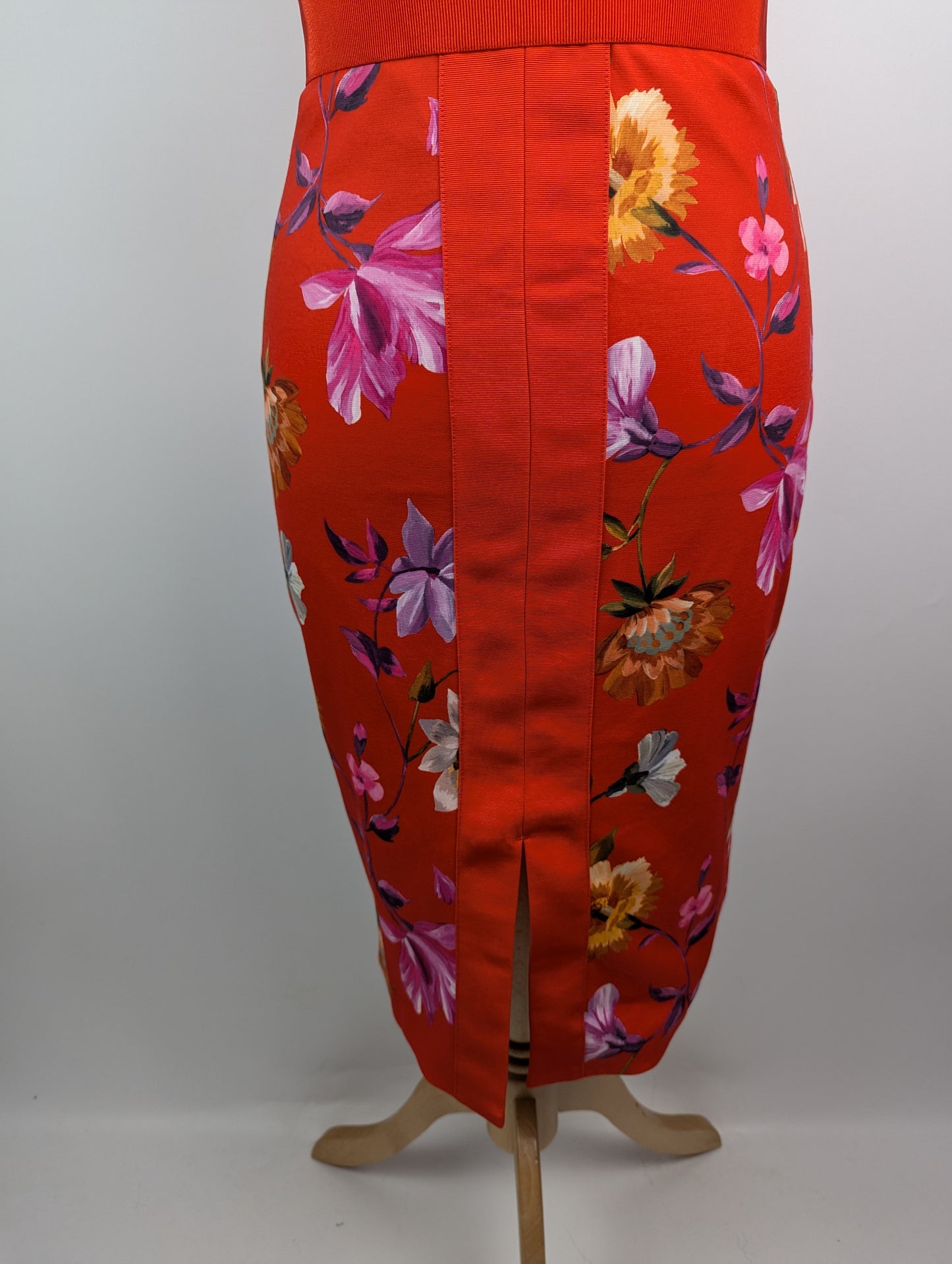 Ted Baker Strap Detail Bodycon Dress - Red / Multi