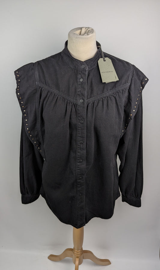 ALLSAINTSWomens  Mava Studded Denim Shirt - Black