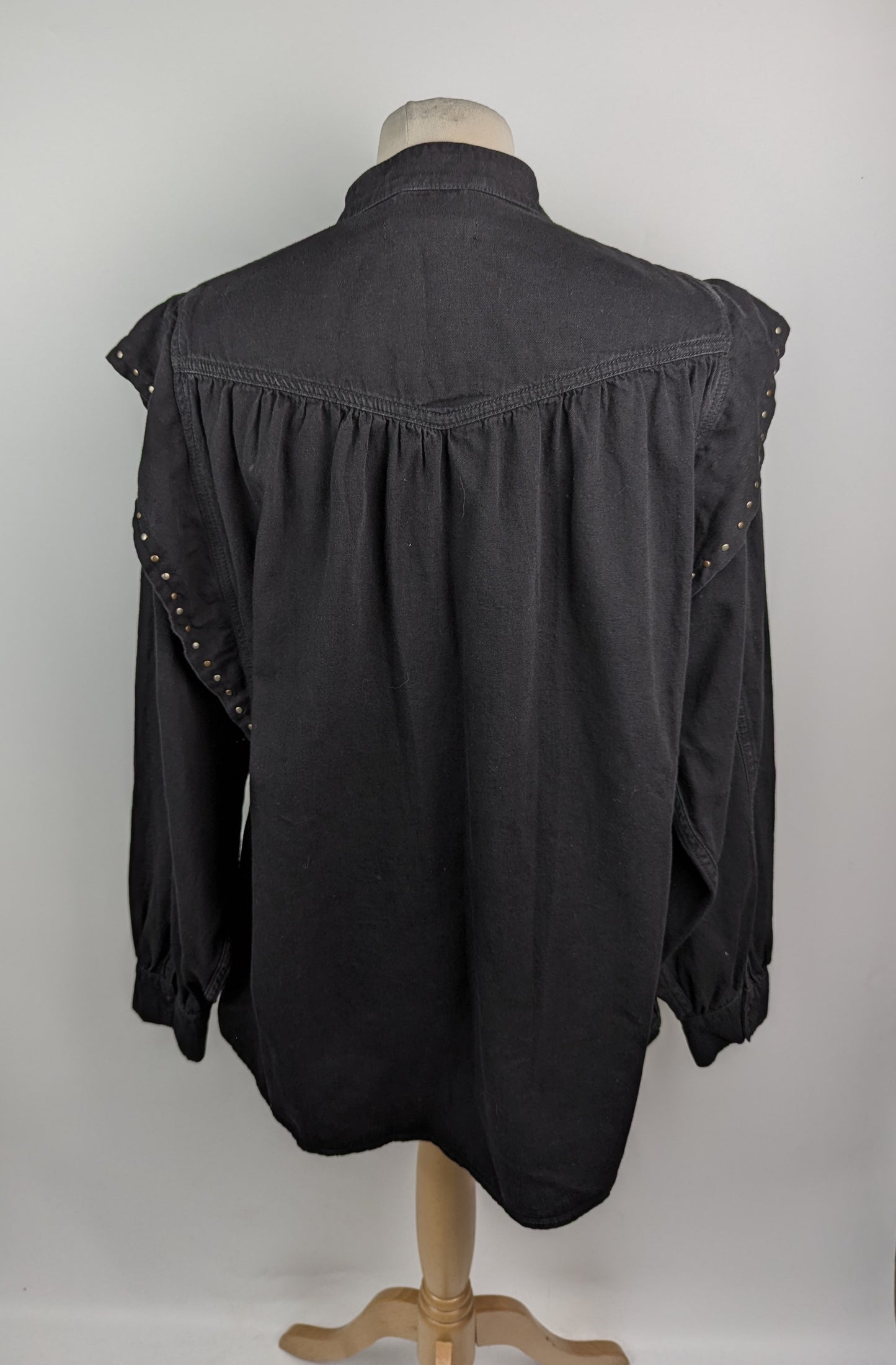 ALLSAINTSWomens  Mava Studded Denim Shirt - Black
