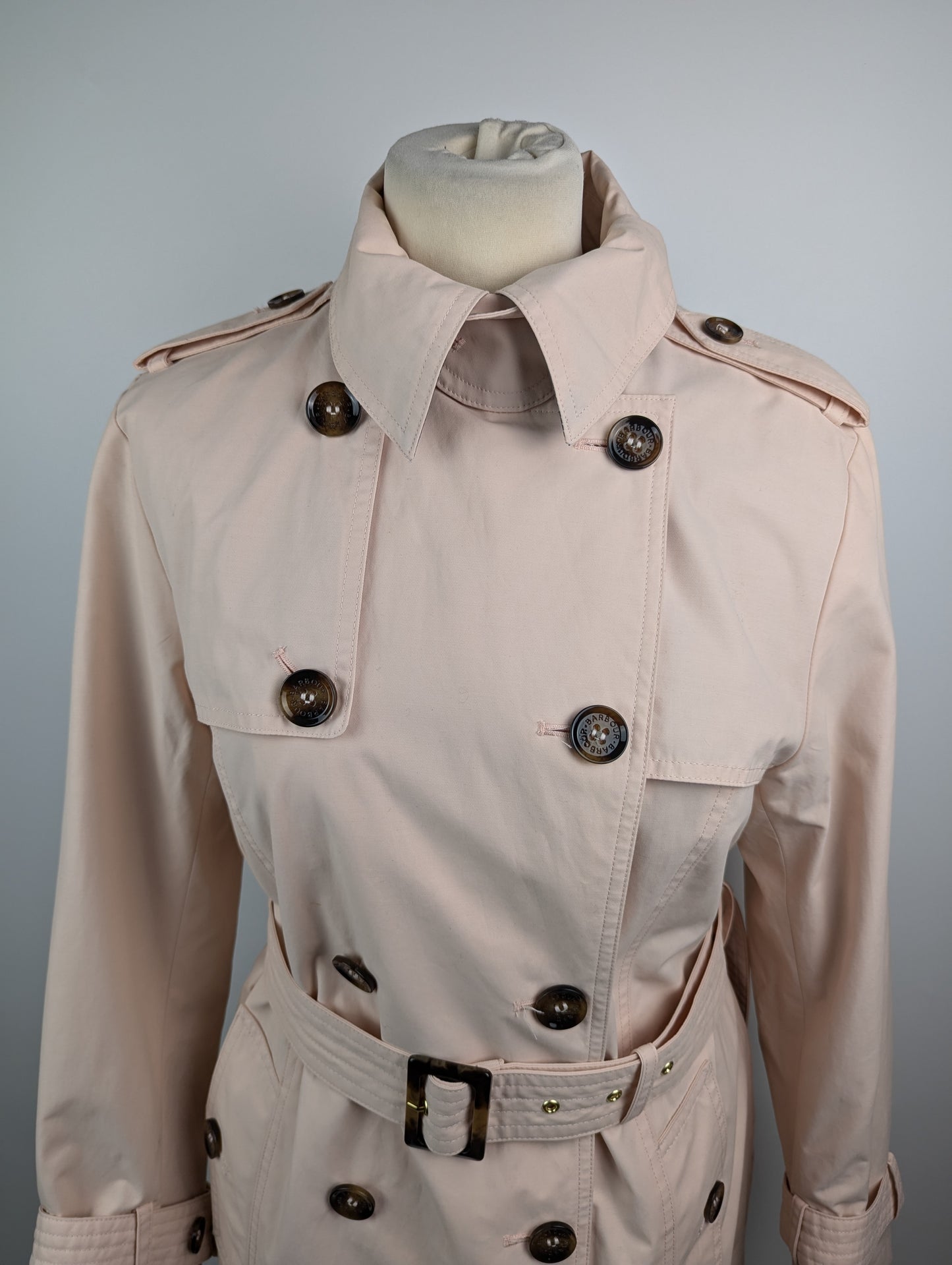 BARBOUR Beal Ladies Showerproof Trench Coat - Primrose Pink