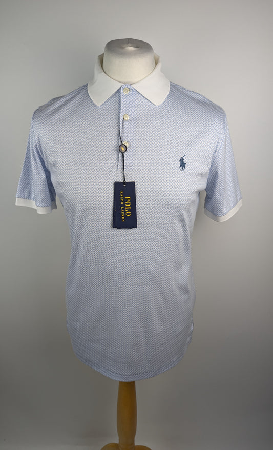 Polo Ralph Lauren Custom Slim Fit Soft Cotton Polo Shirt - Blue / White