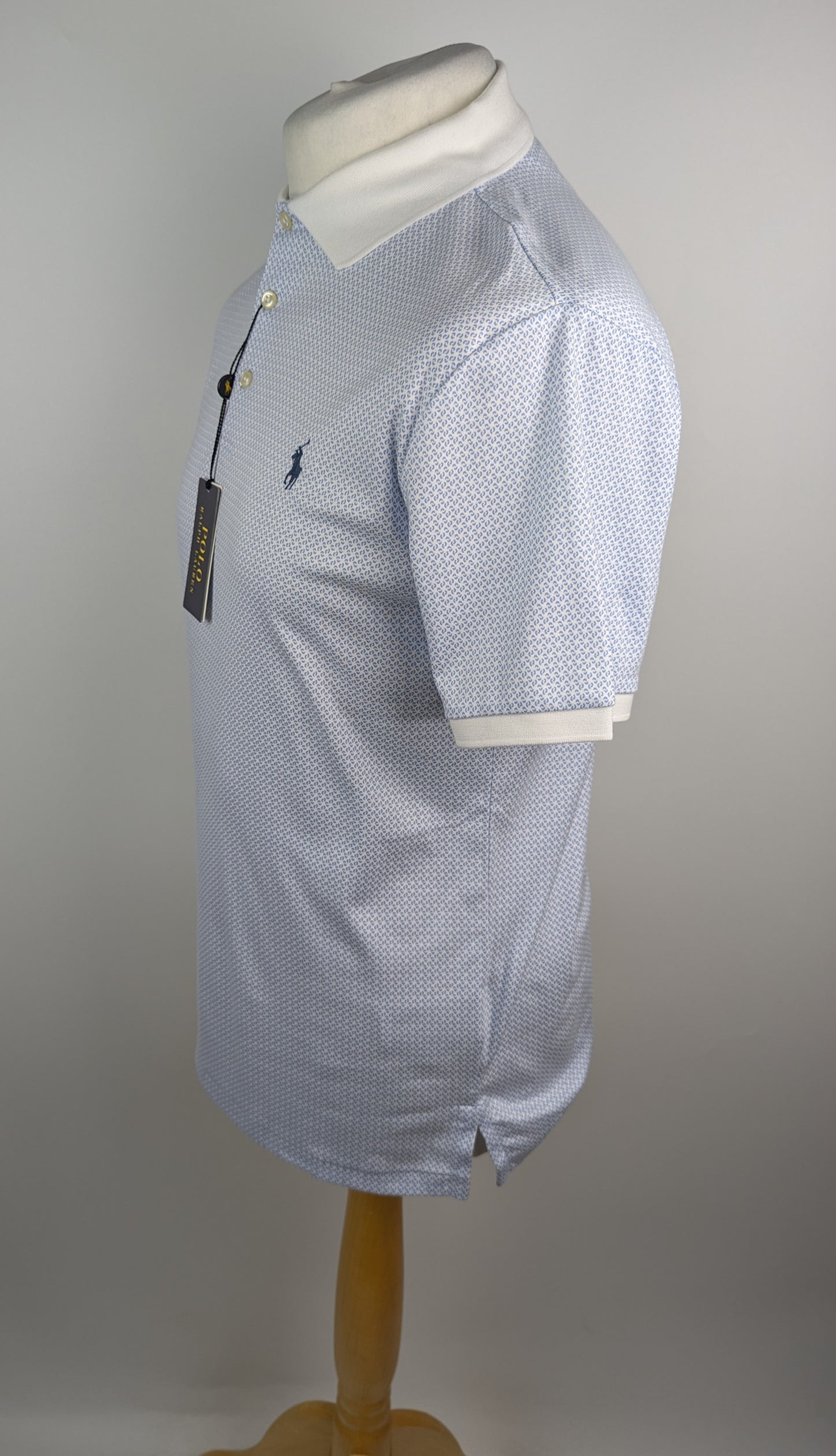 Polo Ralph Lauren Custom Slim Fit Soft Cotton Polo Shirt - Blue / White