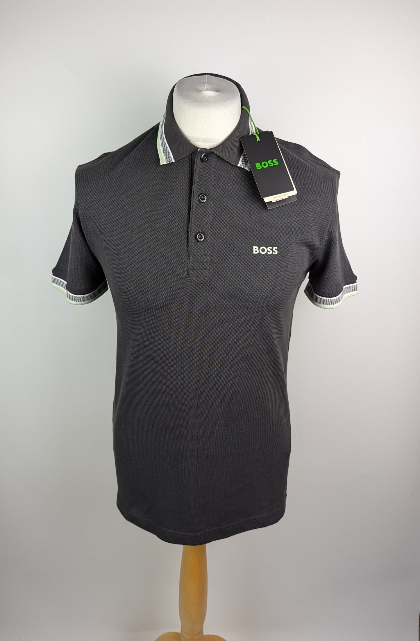 Boss Men's Paddy Polo Shirt - Dark Grey / Green