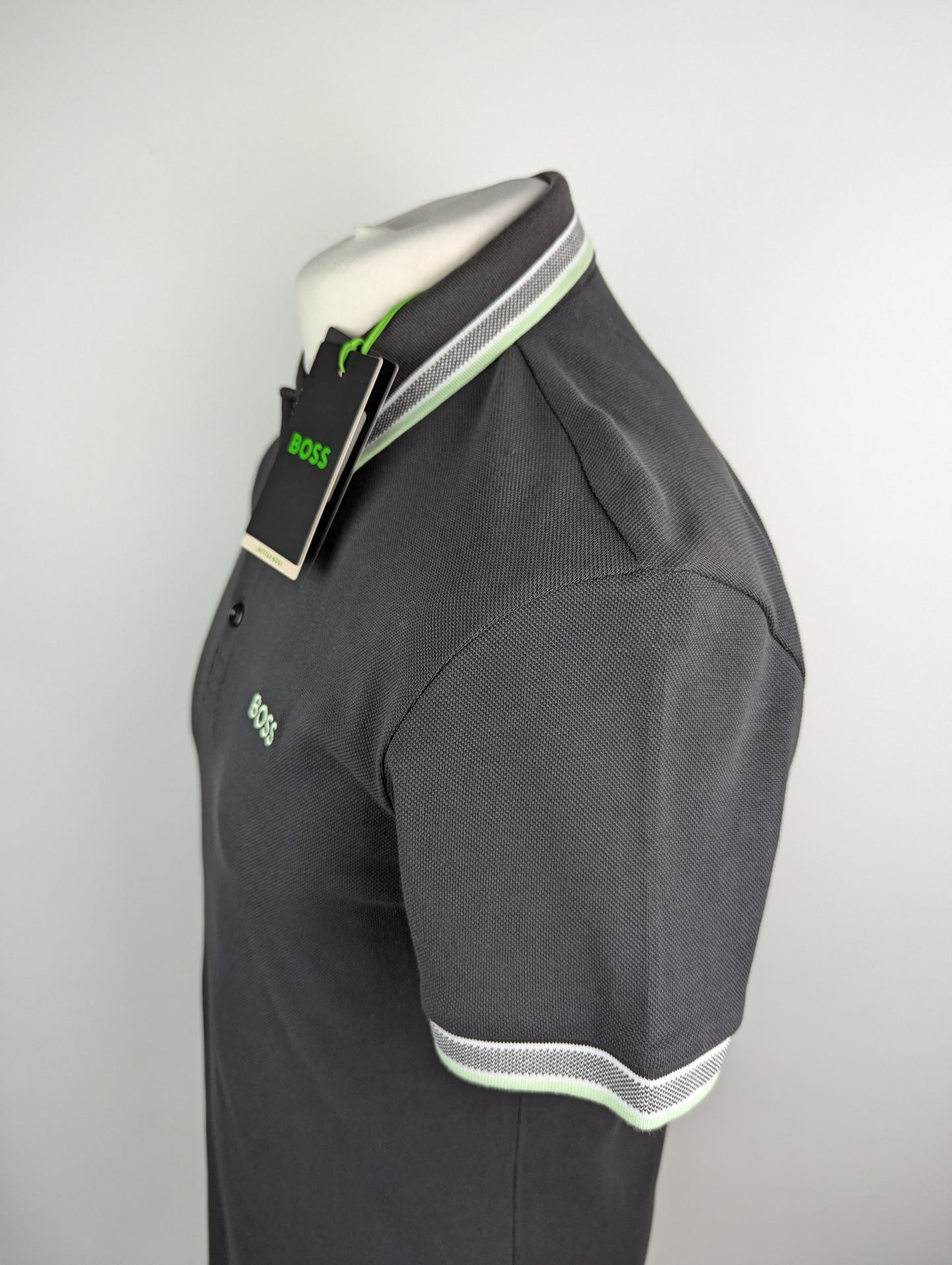 Boss Men's Paddy Polo Shirt - Dark Grey / Green