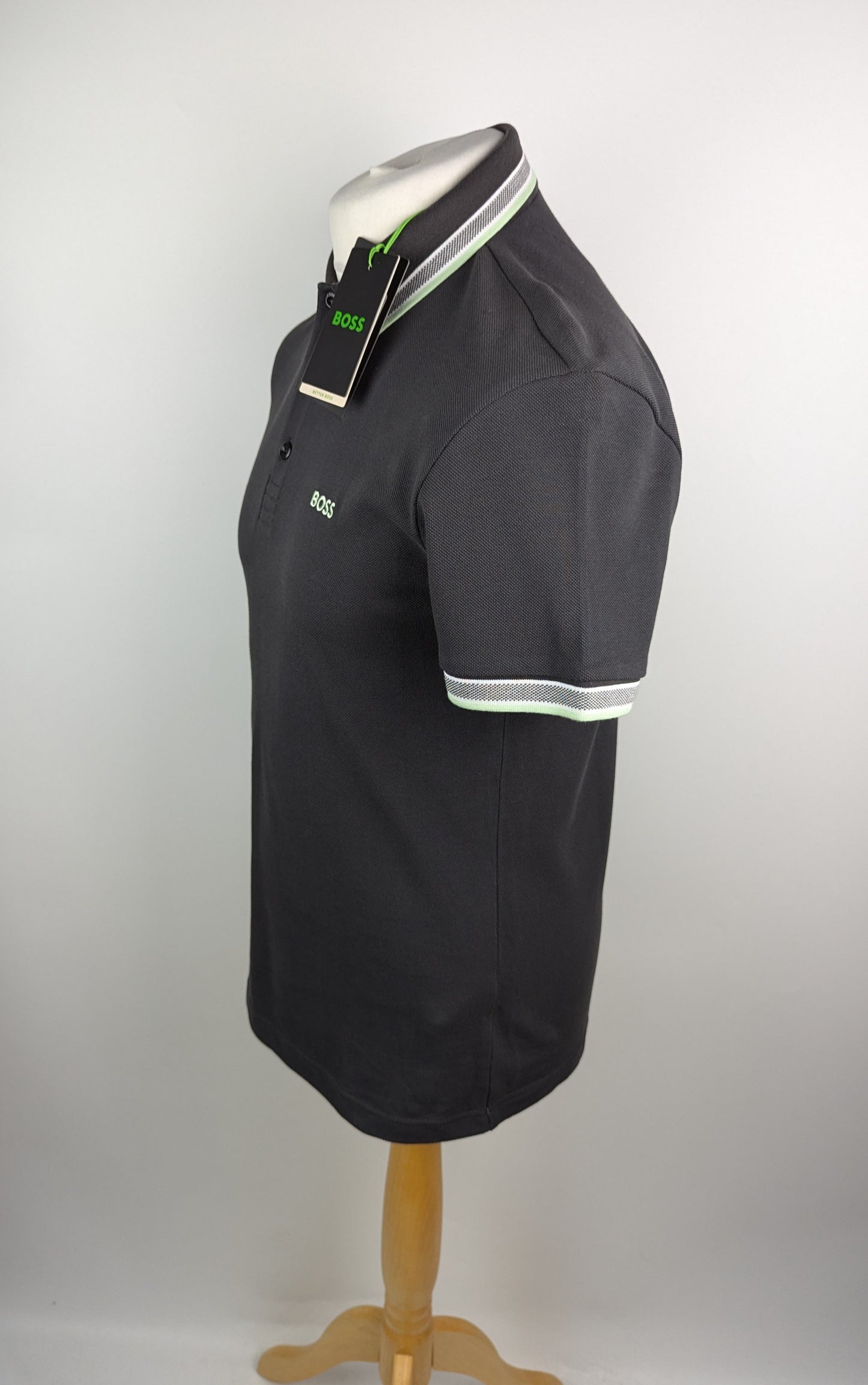 Boss Men's Paddy Polo Shirt - Dark Grey / Green