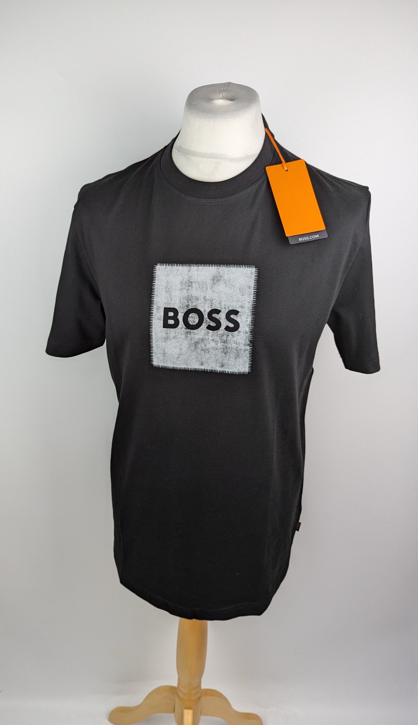 Boss Mens Box Logo Stitch T-Shirt - Black