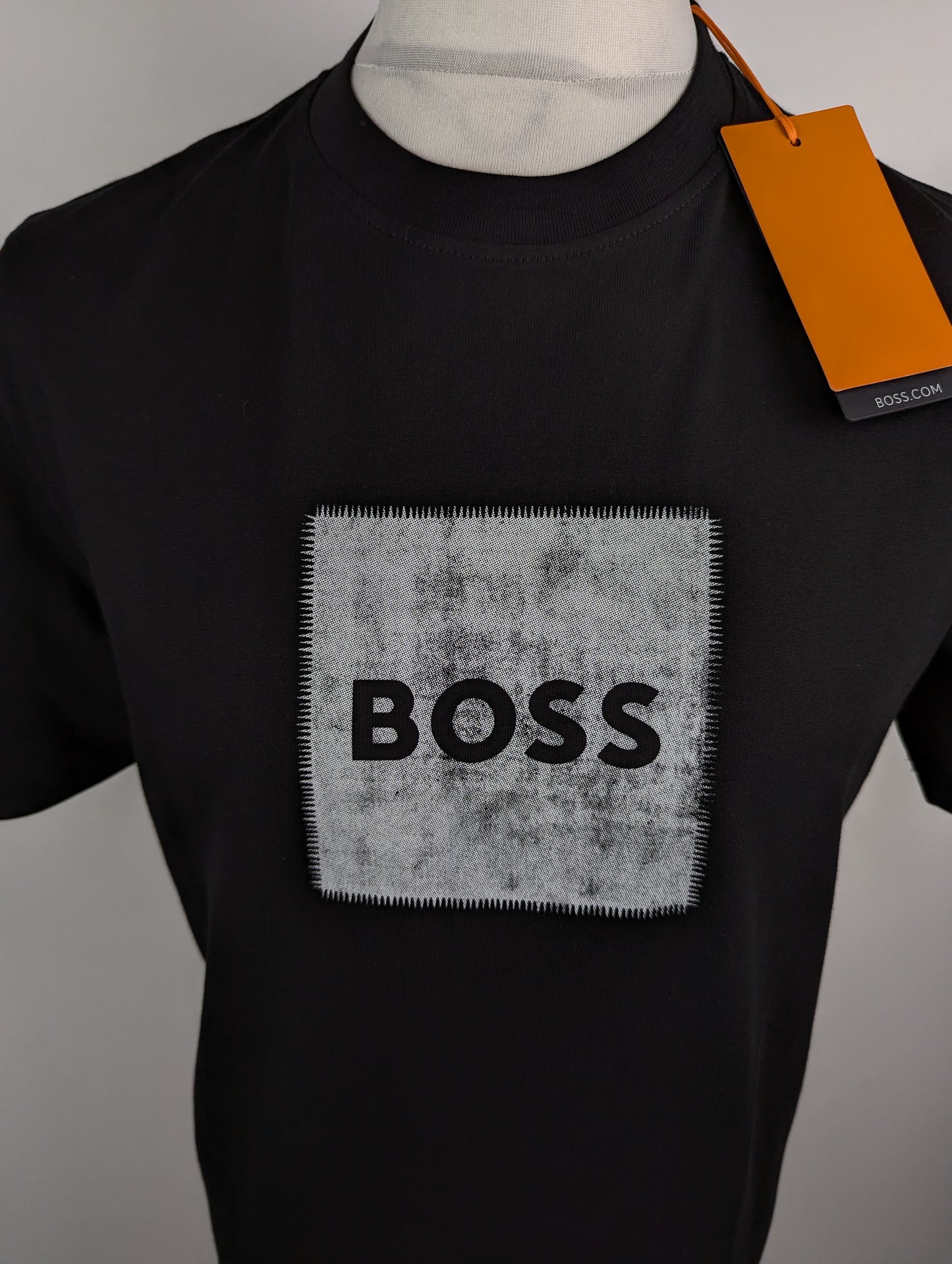 Boss Mens Box Logo Stitch T-Shirt - Black