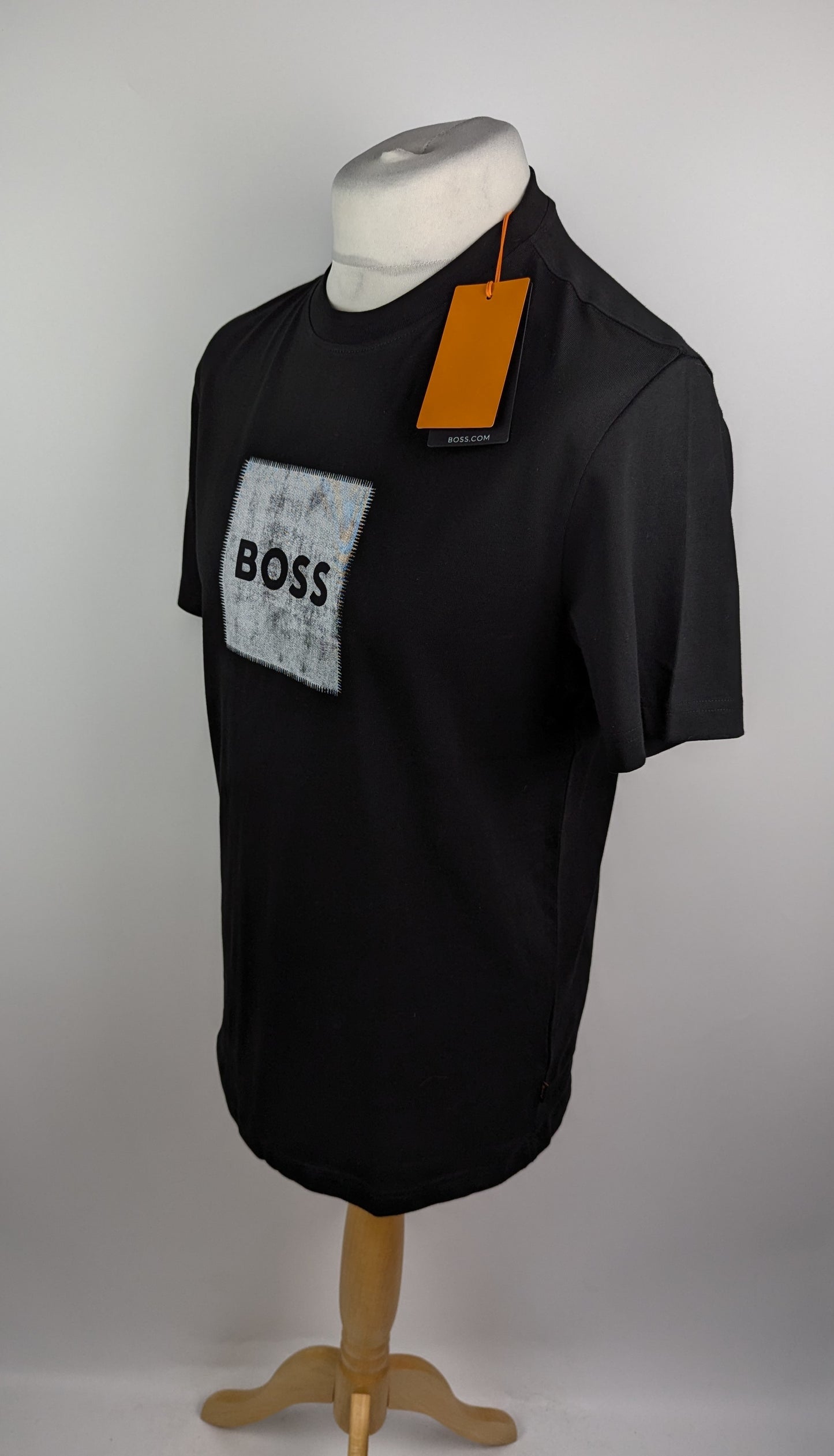 Boss Mens Box Logo Stitch T-Shirt - Black
