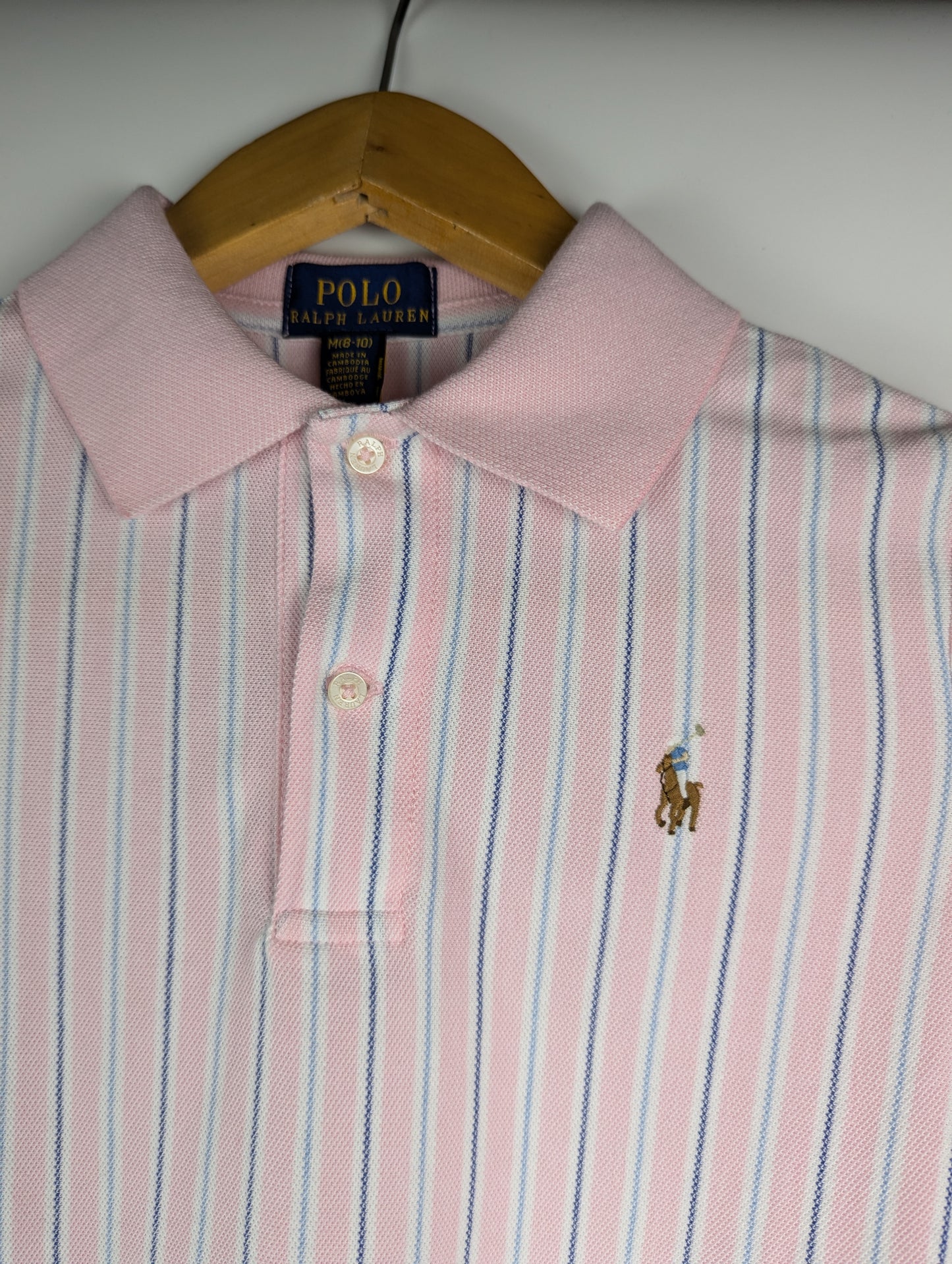 Polo Ralph Lauren Junior Kids Polo Shirt - Light Pink / Blue