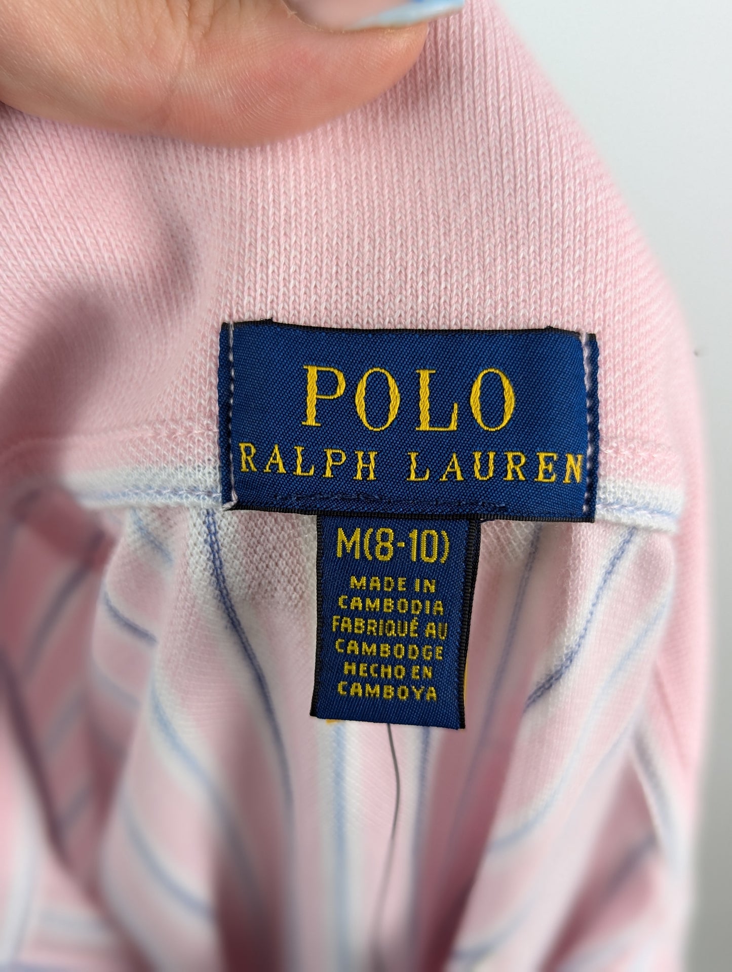 Polo Ralph Lauren Junior Kids Polo Shirt - Light Pink / Blue