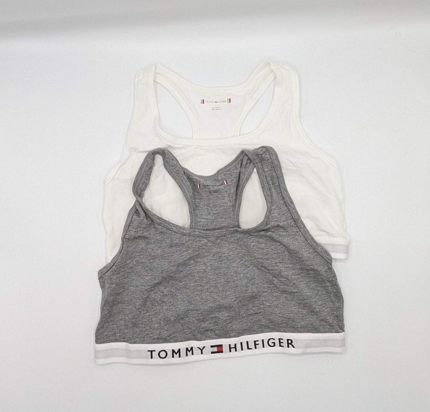 Tommy Hilfiger Girls 2 Pack Logo Bra - Grey / White