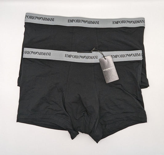 EMPORIO ARMANI Core 2 Pack Boxer Shorts - Black