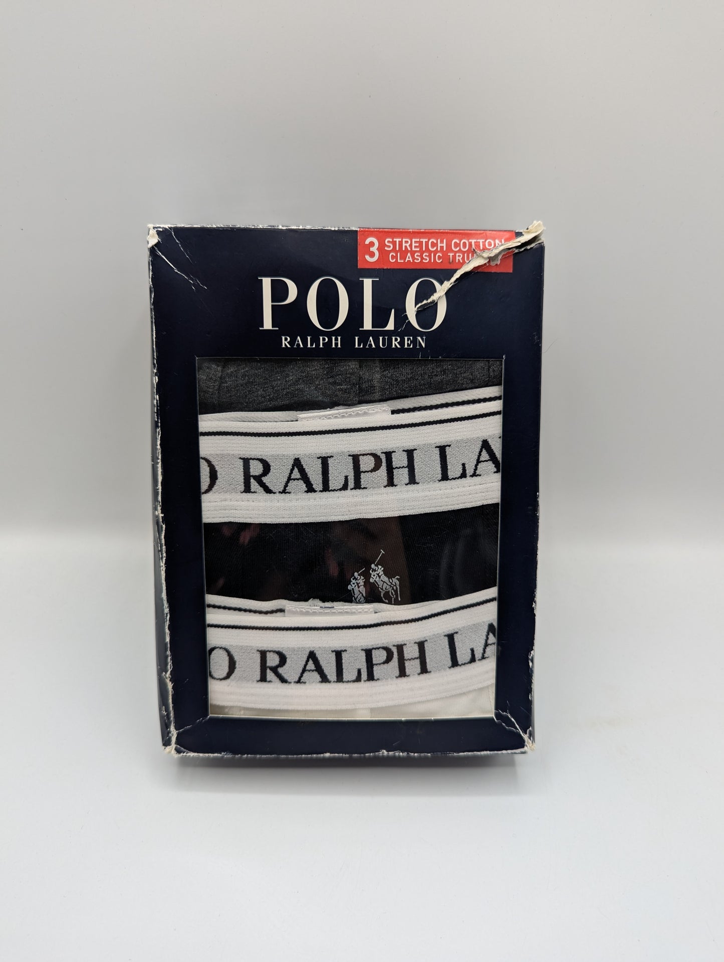 Polo Ralph Lauren Stretch-Cotton Classic Trunks 3 pack - Black/White/Grey