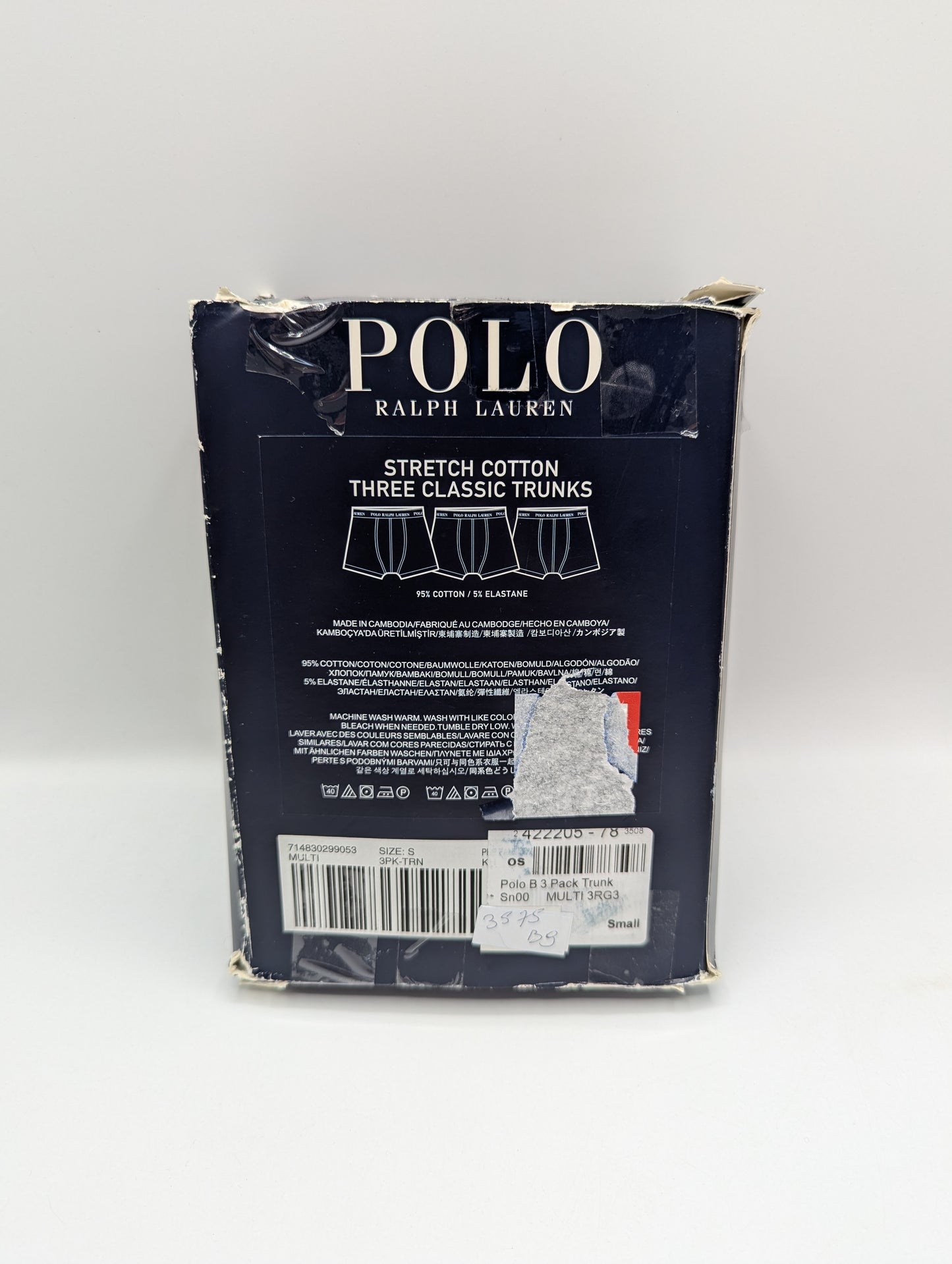 Polo Ralph Lauren Stretch-Cotton Classic Trunks 3 pack - Black/White/Grey