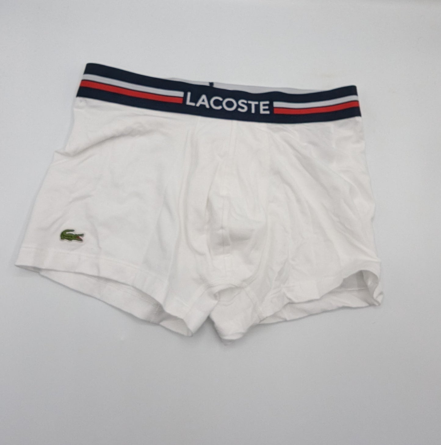 Lacoste 2 Pack of Logo Trunks Mens - White / Navy