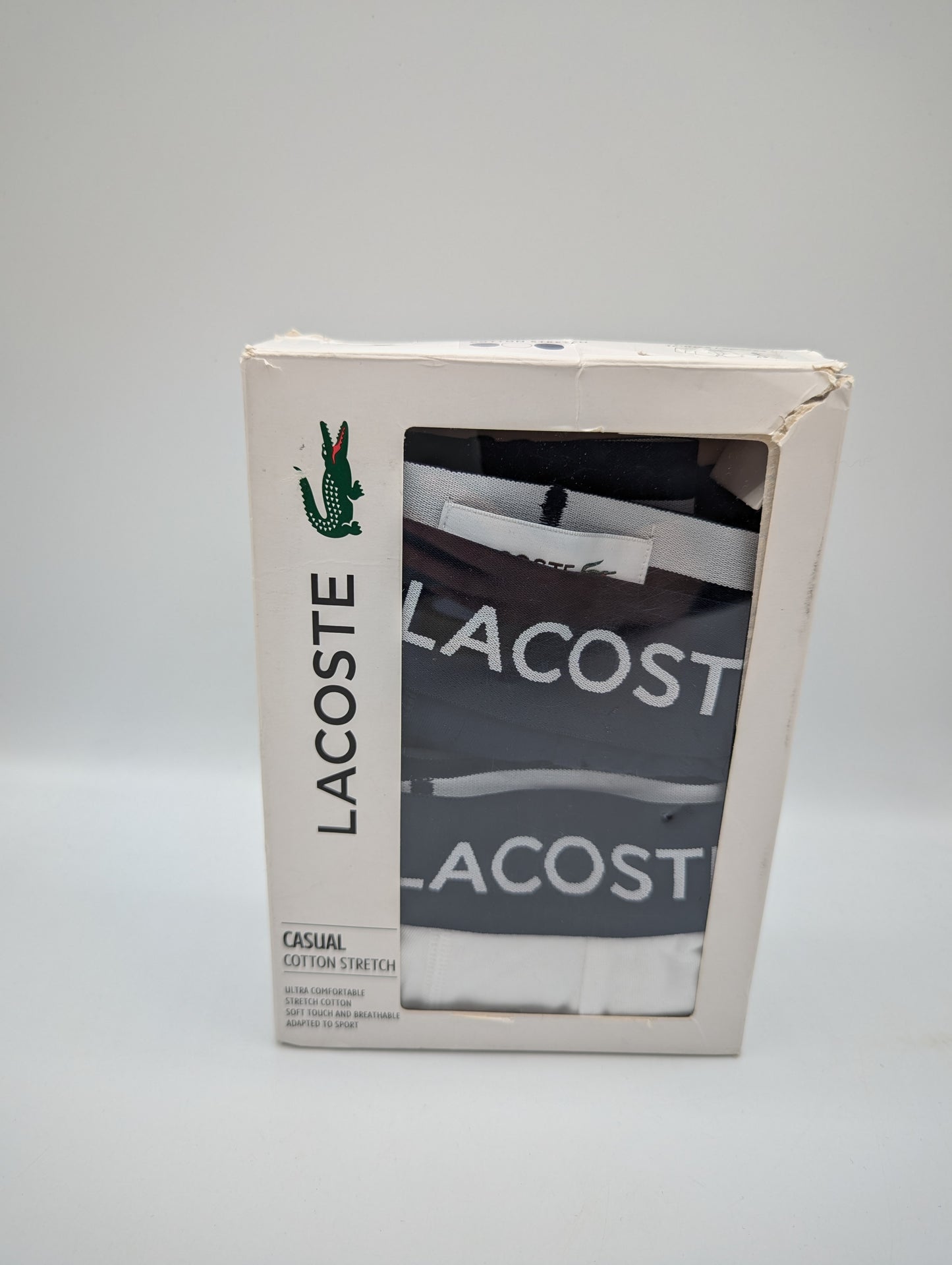 Lacoste 2 Pack of Logo Trunks Mens - White / Navy