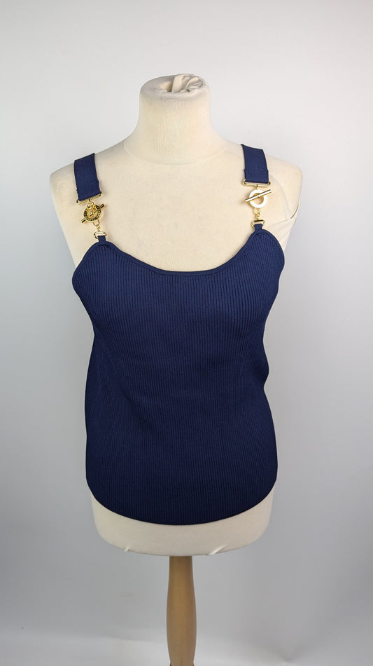 Lauren Ralph Lauren Womens Ribbed Vesy - Navy