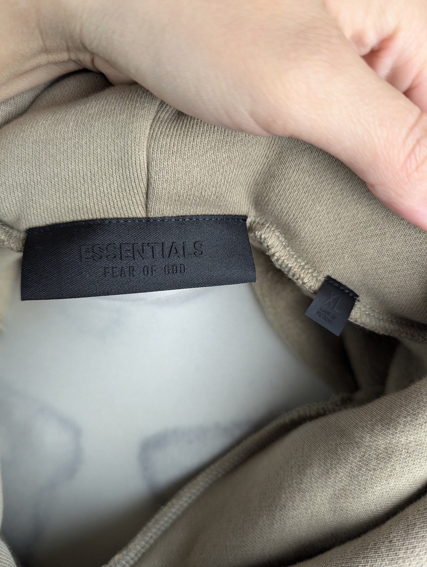 Fear of God Essentials Back Logo Over The Head Hoodie - Beige