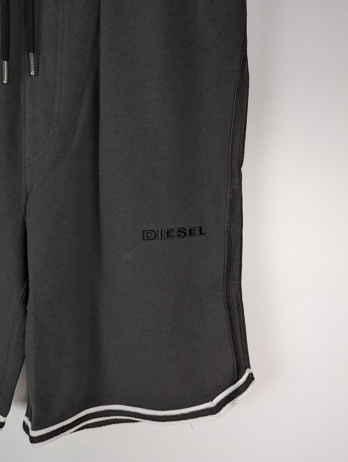 Diesel Mens Pan Stripe Shorts - Grey / Black