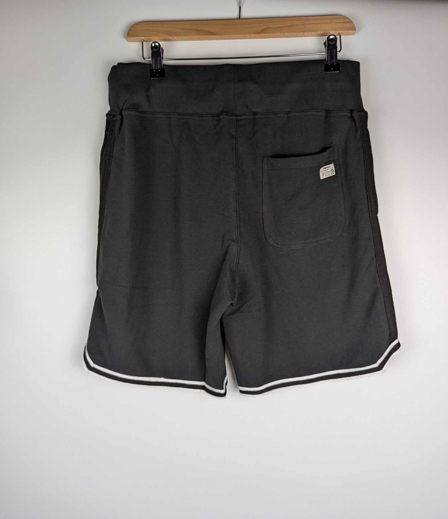 Diesel Mens Pan Stripe Shorts - Grey / Black
