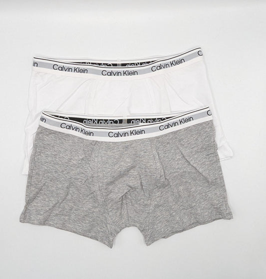 Calvin Klein 2 Pack Boxer Shorts Junior Boys - White / Grey
