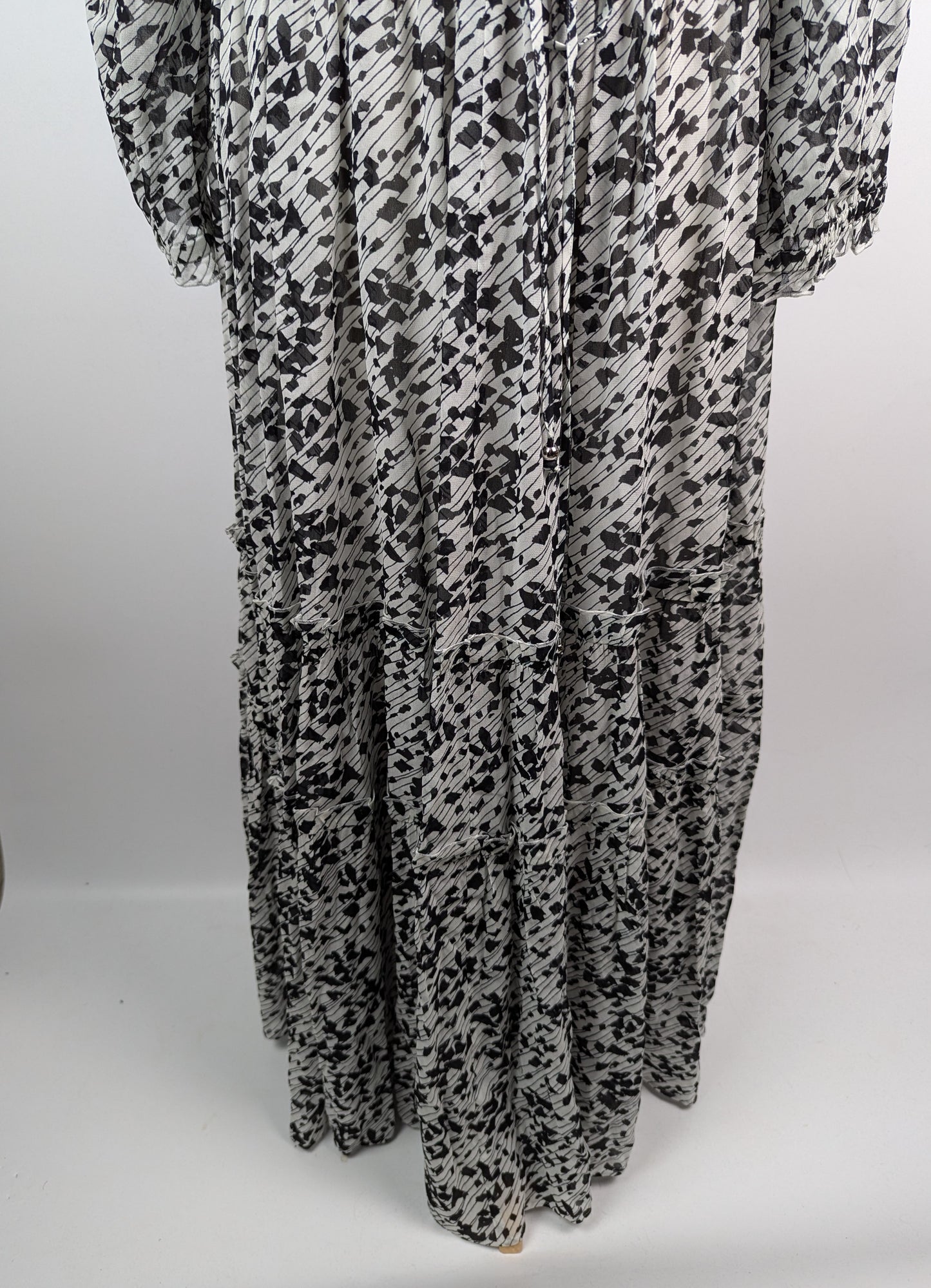 Boss Dellima Womens Maxi 3/4 Sleeve Dress - Black / White