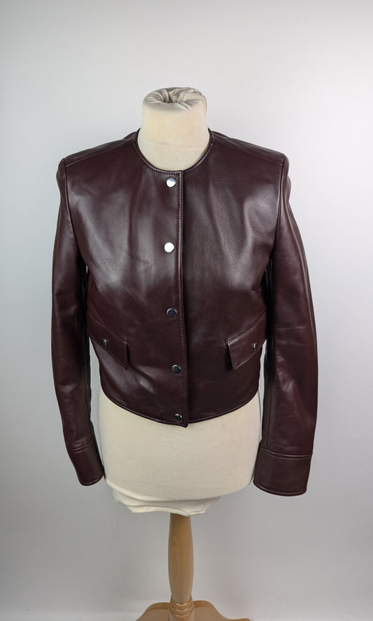 Boss Samarie Womens Leather Jacket - Purple