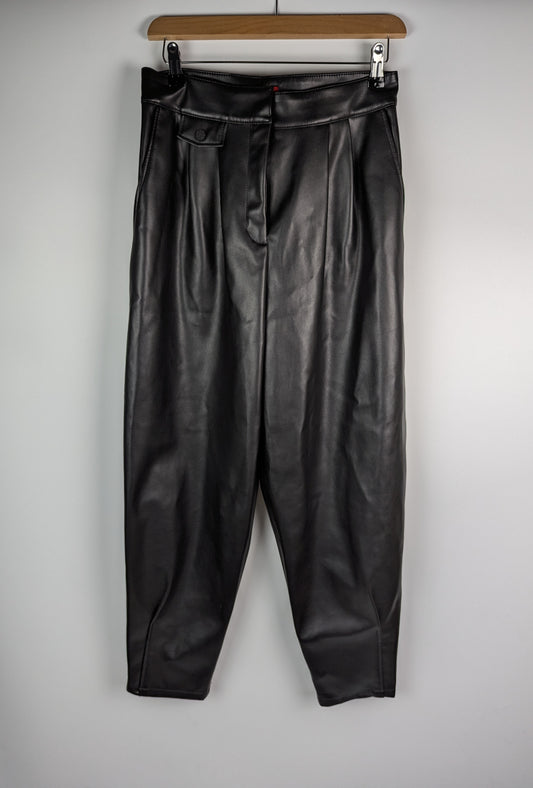 Hugo Hesizila-1 Womens Faux Leather Trousers - Black