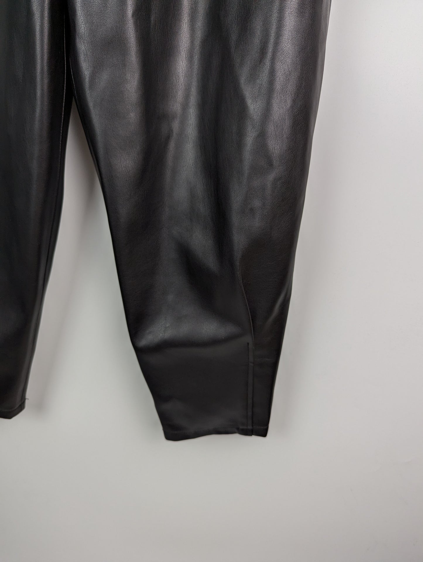 Hugo Hesizila-1 Womens Faux Leather Trousers - Black