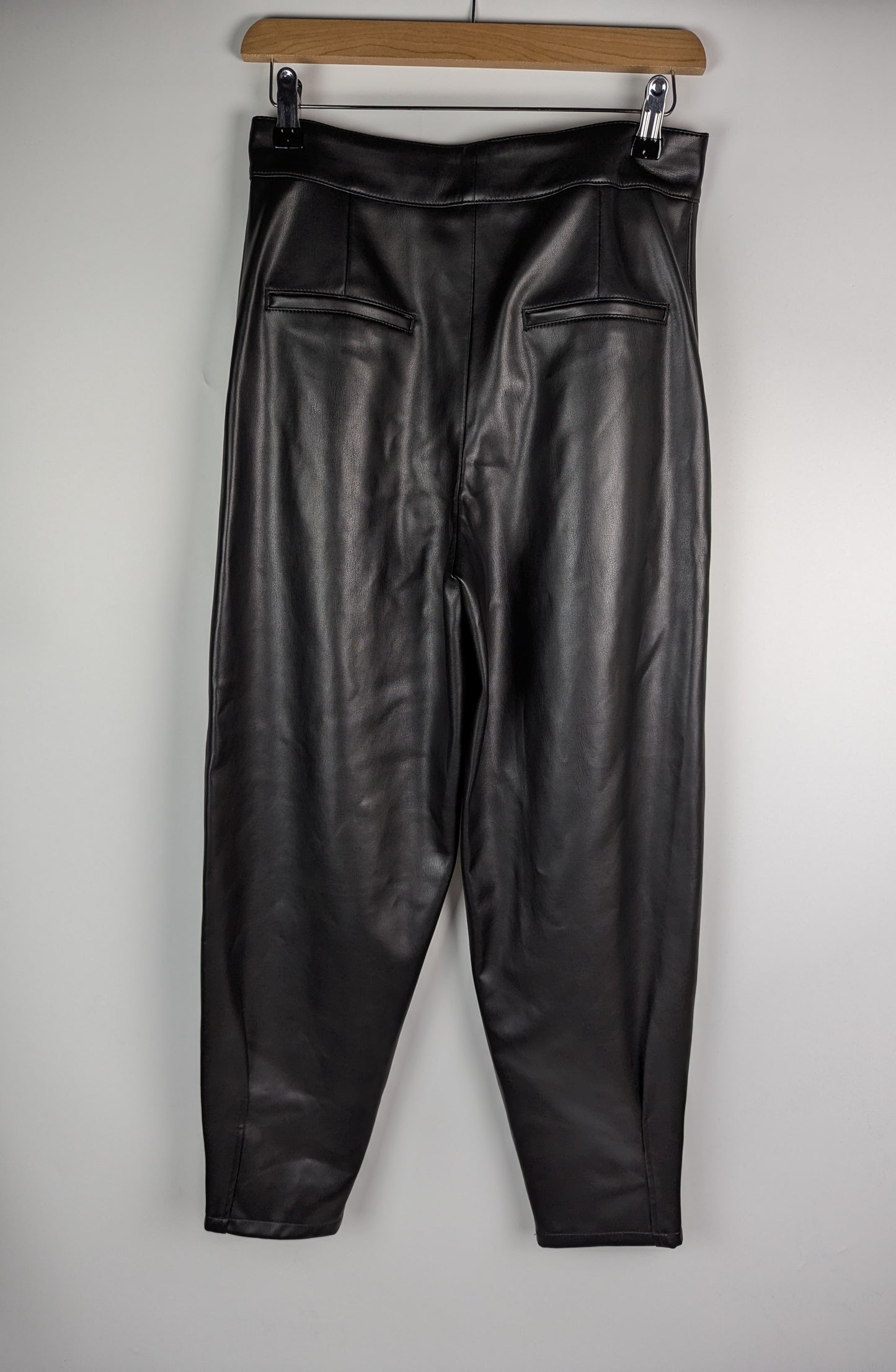 Hugo Hesizila-1 Womens Faux Leather Trousers - Black