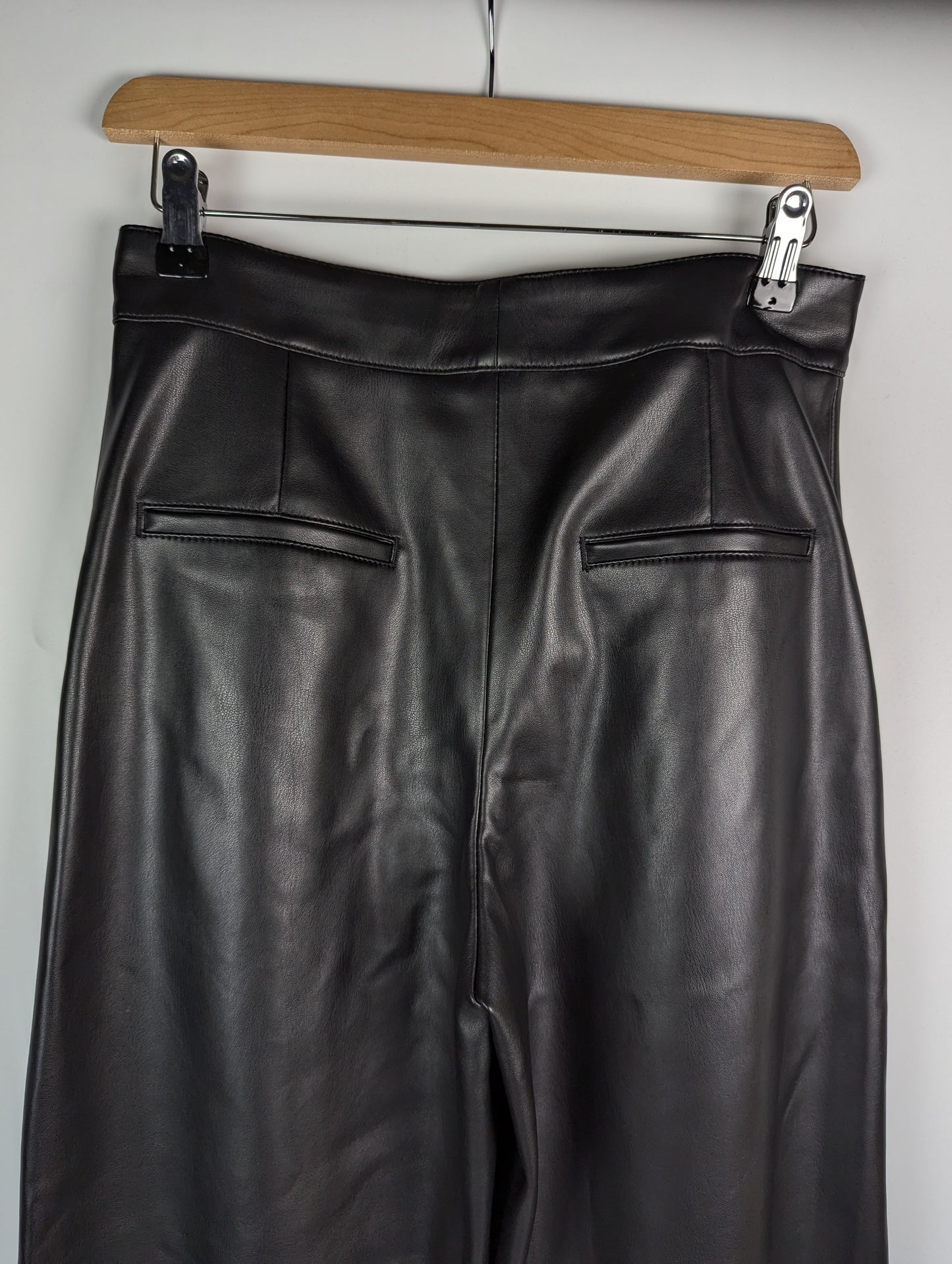 Hugo Hesizila-1 Womens Faux Leather Trousers - Black