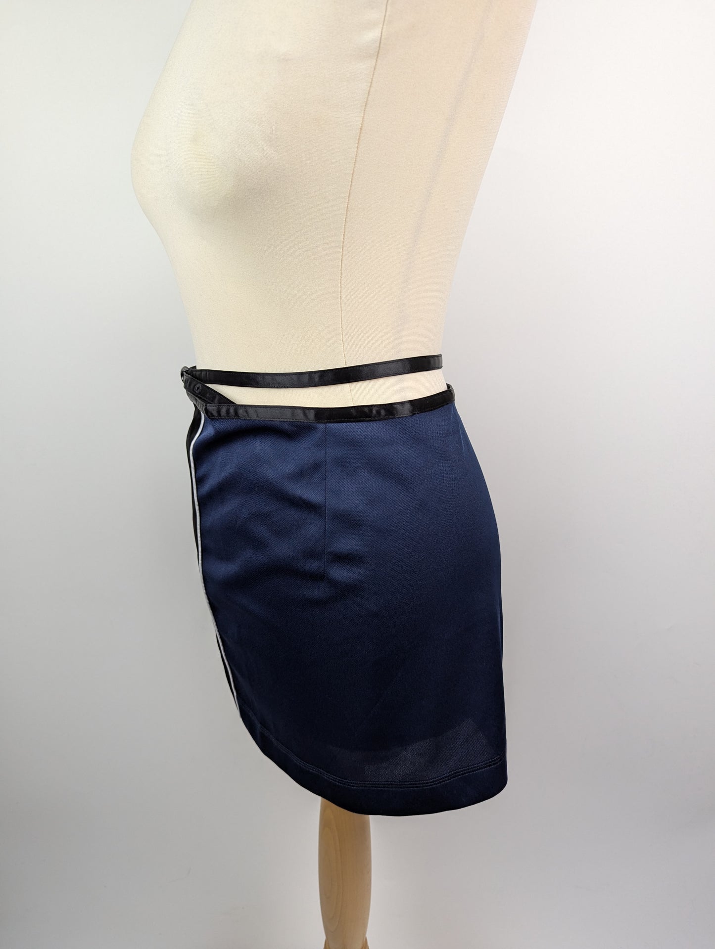Diesel Kesle Gonna Ladies Tie/wrap Mini Skirt - Blue / Black