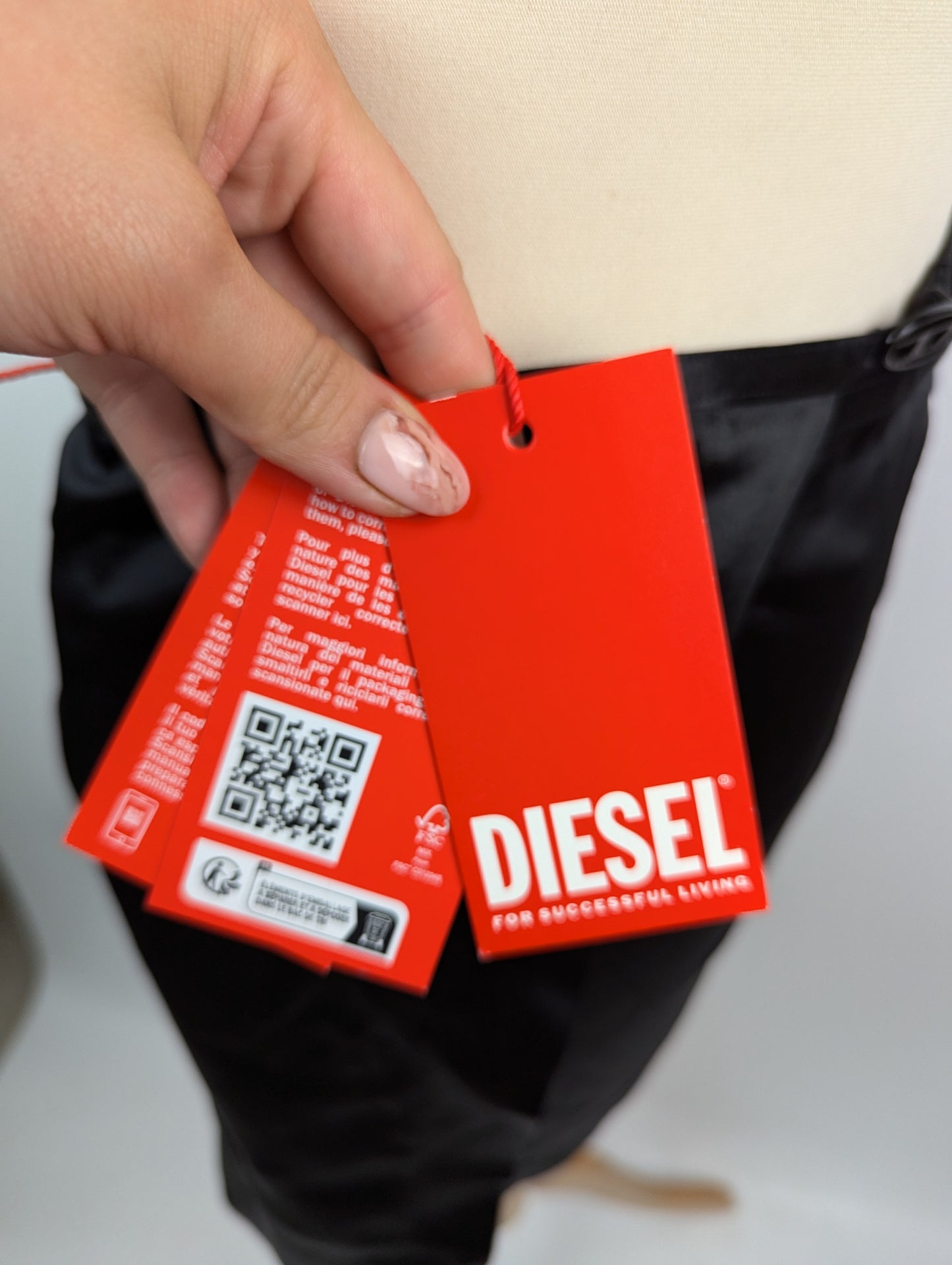 Diesel Kesle Gonna Ladies Tie/wrap Mini Skirt - Blue / Black