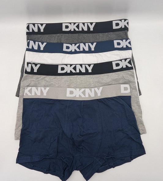 DKNY Trunk Portland 4 Pack Mens Boxers - Grey / White / Blue