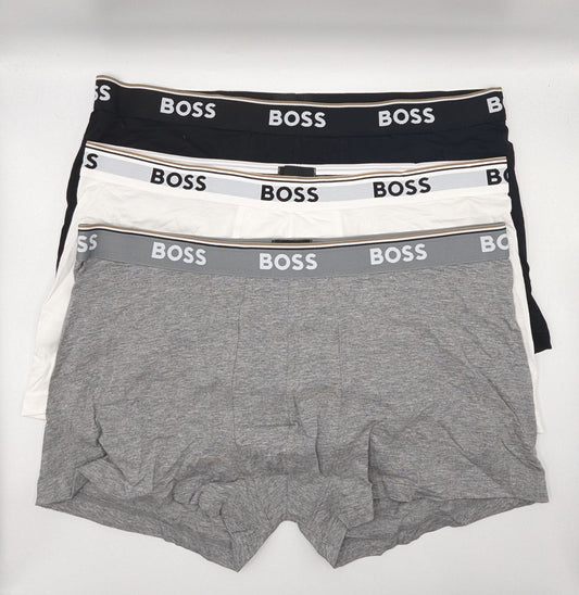 Boss 3 Pack Mens Boxer Briefs - White / Black / Grey