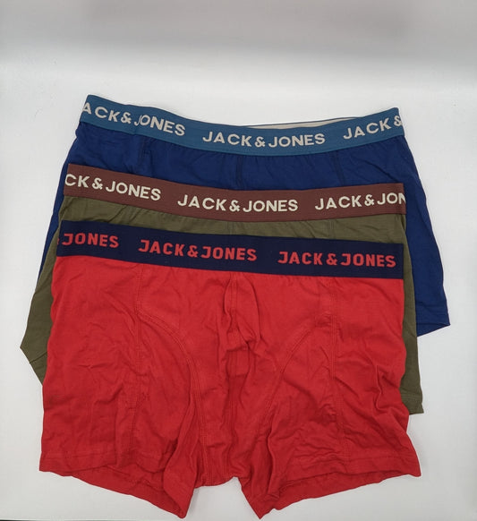 Jack and Jones Train 3-Pack Boxer Trunk Mens - Green / Red / Blue