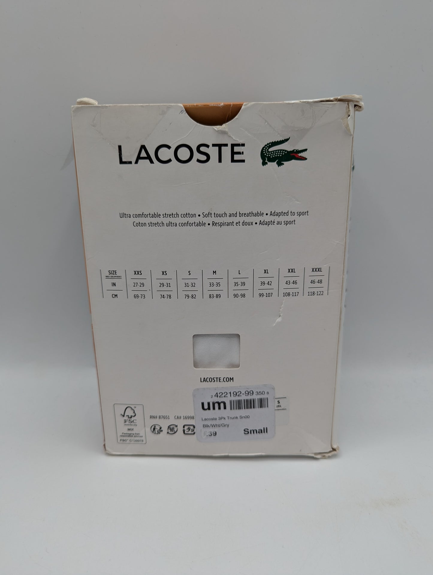 Lacoste 2 Pack Boxer Shorts - White / Black