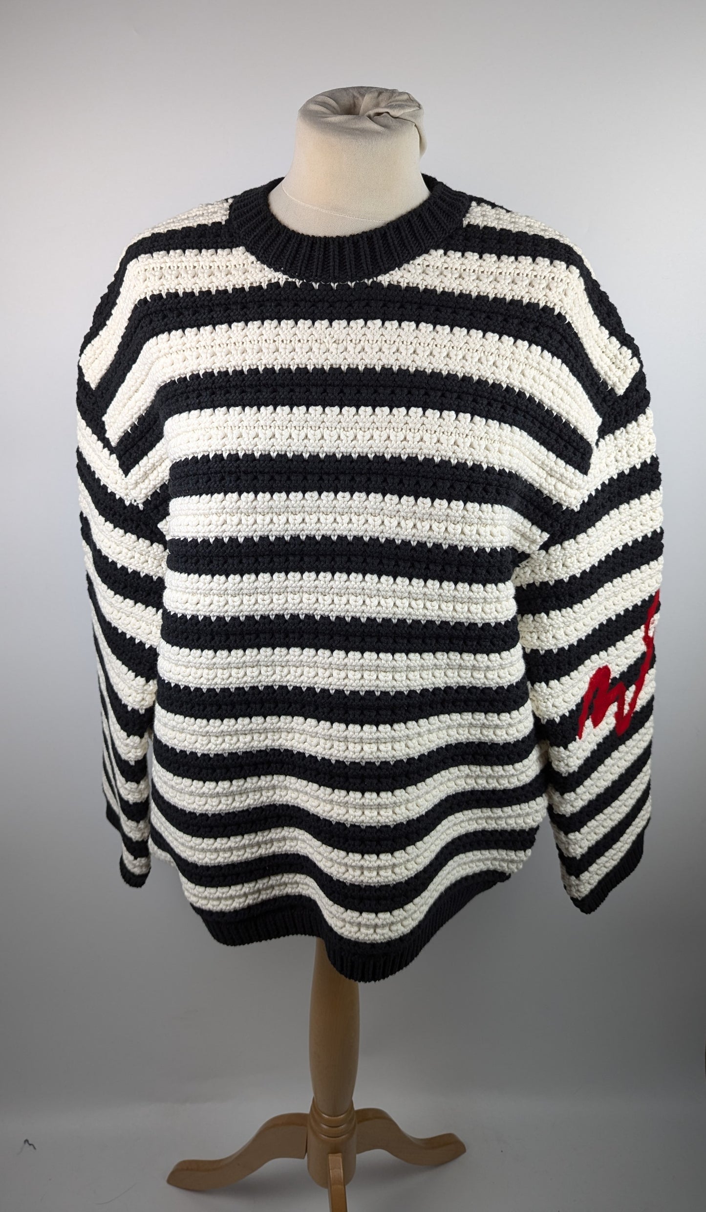 WRSTBHVR Unisex Alana Knitted Sweater - White / Black