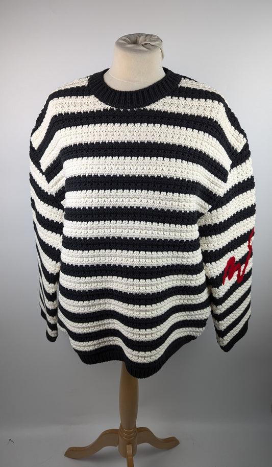WRSTBHVR Unisex Alana Knitted Sweater - White / Black