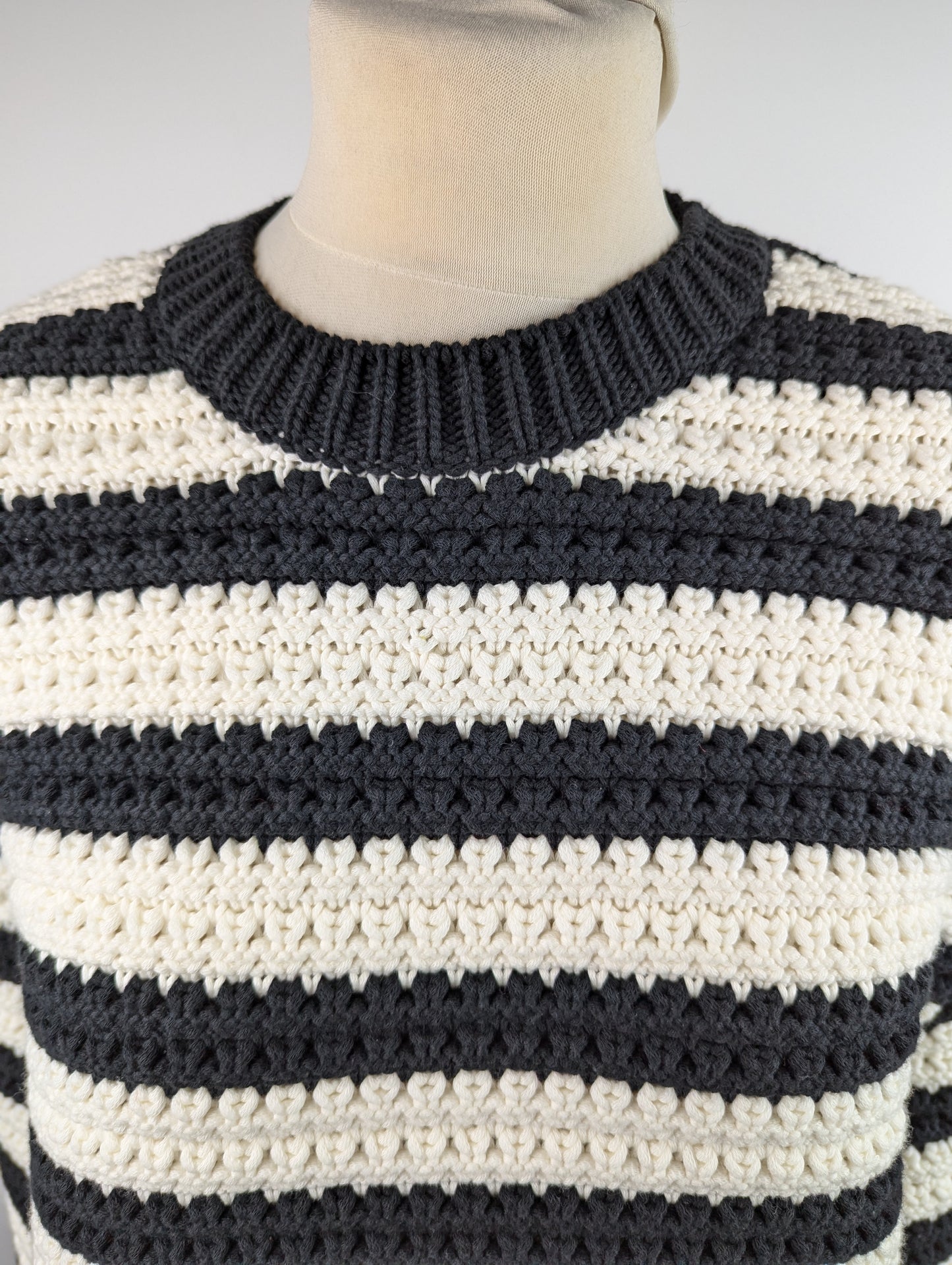 WRSTBHVR Unisex Alana Knitted Sweater - White / Black