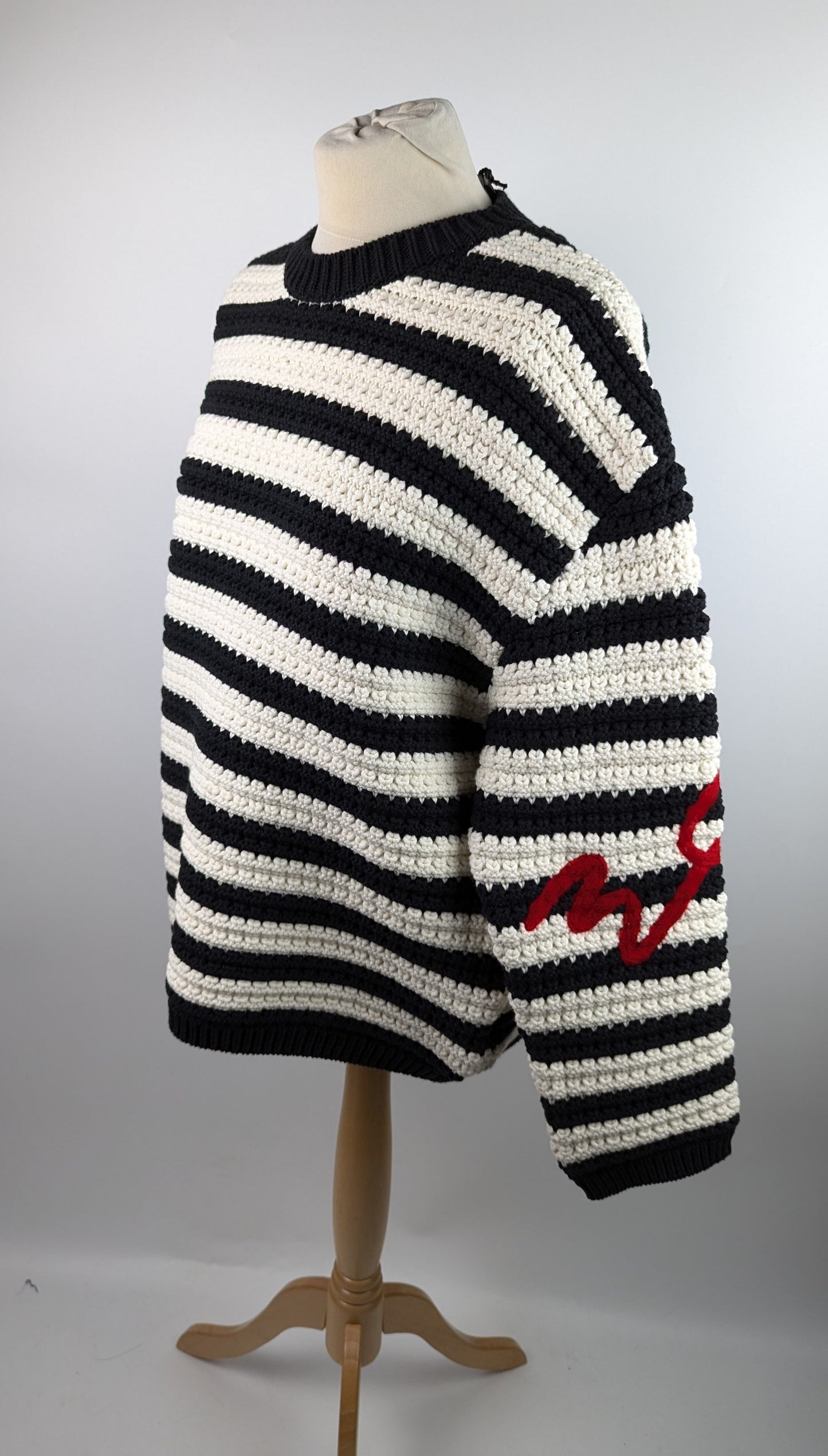 WRSTBHVR Unisex Alana Knitted Sweater - White / Black