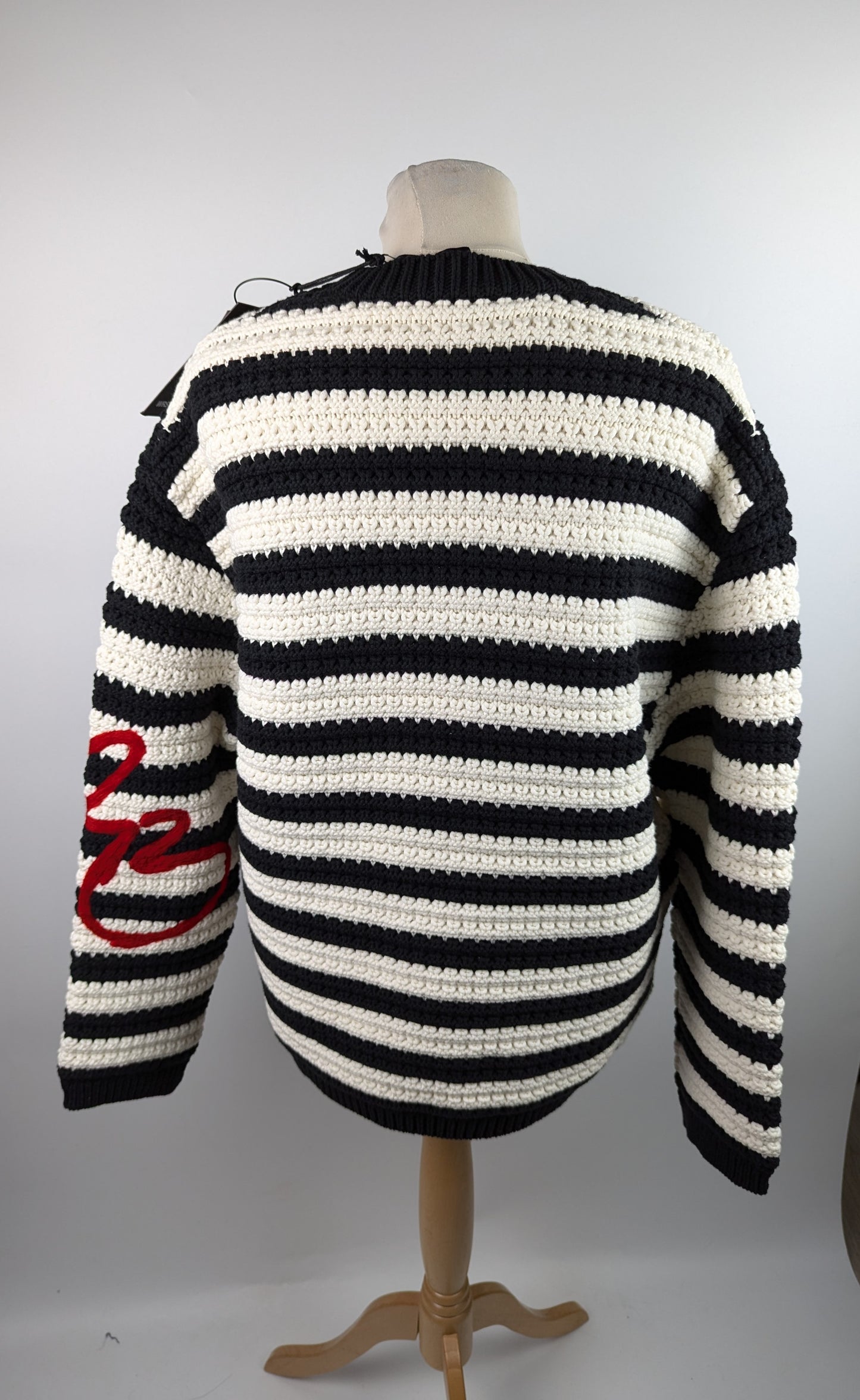 WRSTBHVR Unisex Alana Knitted Sweater - White / Black