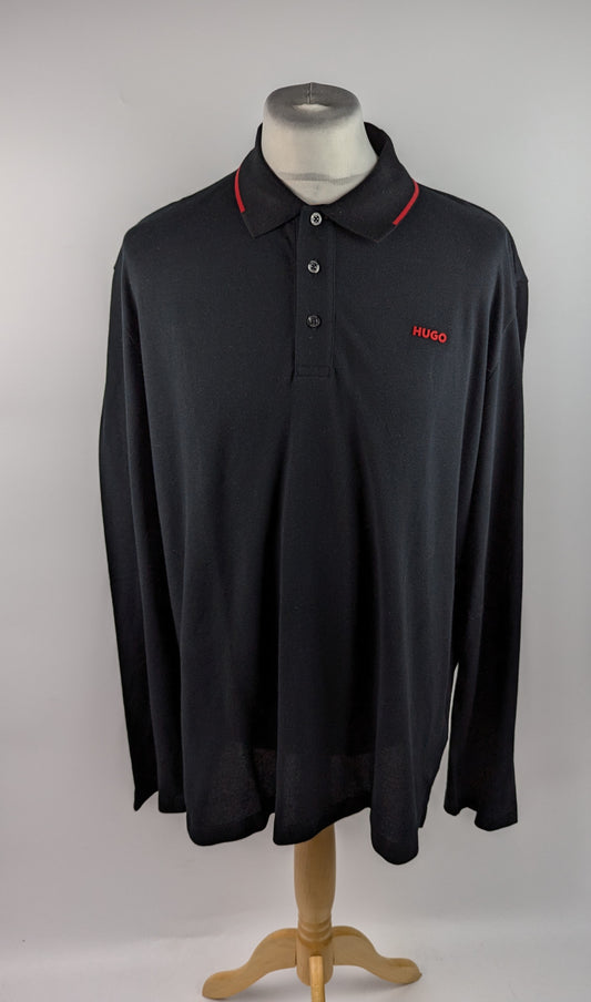Hugo Derriko Polo Shirt Mens - Black